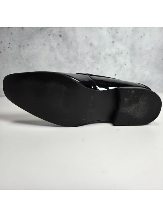 Calvin Klein Mens Black Patent Tuxedo Slip-On Loafers Bernard Style Size 9M